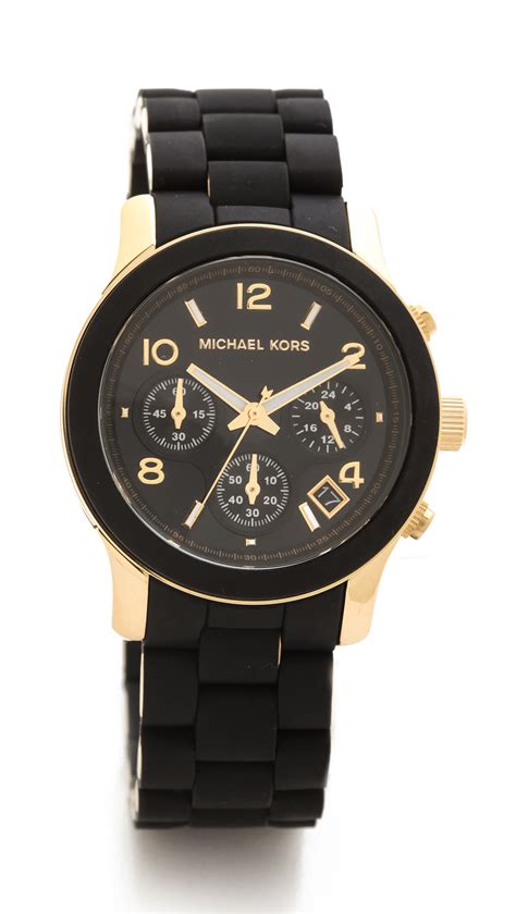 michael kors oversized horn watch|michael kors black runway watch.